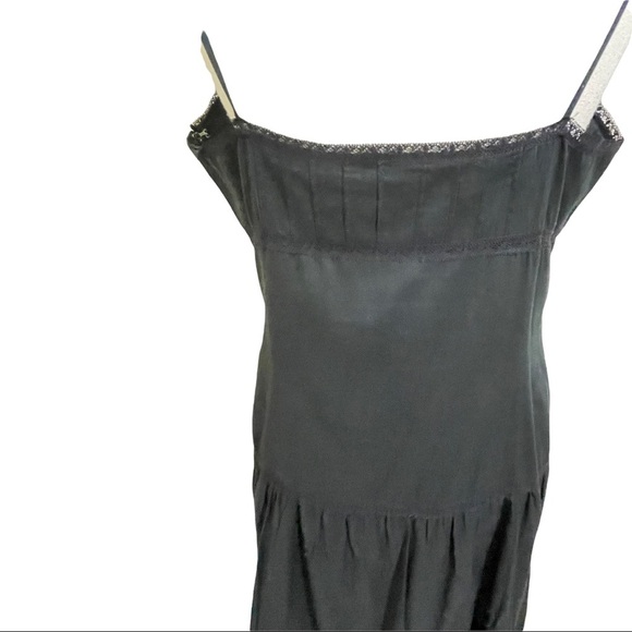 Tommy Hilfiger maxi dress size 10 tierd cotton with lace inserts black. - Picture 7 of 15